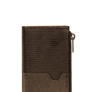 PORTAFOGLIO PIQUADRO COMPATTO AUTOMATICO CON MONETE PP5585W138R TESTA DI MORO