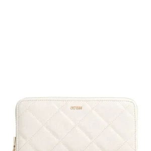 PORTAFOGLIO DONNA ZIP AROUND GUESS LIBBY GG9912146 OFF WHITE