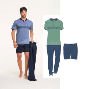 RENATO BALESTRA TRIS PIGIAMA M/M UOMO COTONE BJ38T