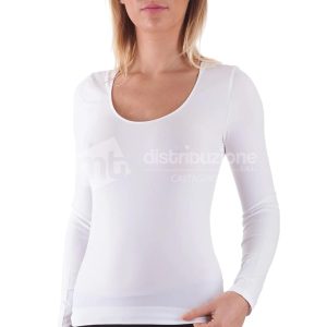 BELLISSIMA MAGLIA DONNA M/L SCOLLO AMERICANO MICROFIBRA 072
