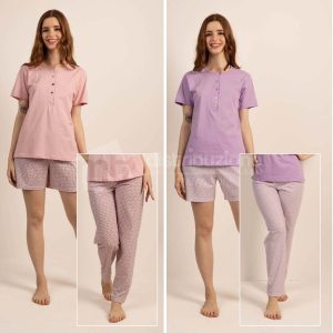 GARY TRIS PIGIAMA M/M DONNA COTONE T5277