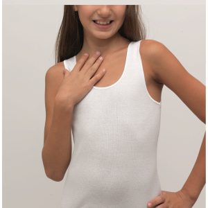 GIEFFETI CANOTTA BIMBA S/L COTONE BORDO RASO 31007