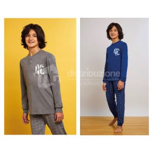 IL GRANCHIO PIGIAMA RAGAZZO CALDO COTONE GP4138