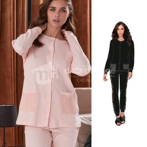 INTIMAMI PIGIAMA APERTO DONNA CALDO COTONE ID1413