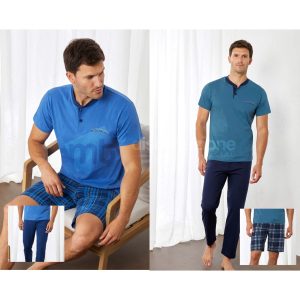 IL GRANCHIO TRIS PIGIAMA M/M UOMO COTONE GP1145T