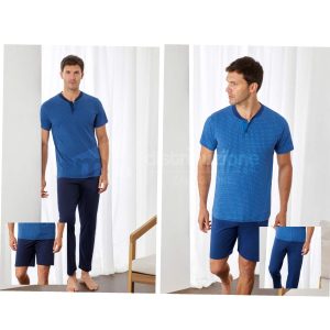 IL GRANCHIO TRIS PIGIAMA CALIBRATO M/M UOMO COTONE GP1149TC