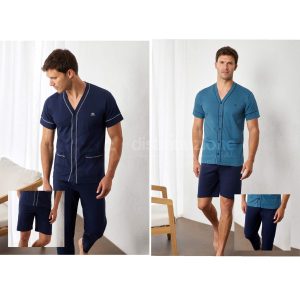 IL GRANCHIO TRIS PIGIAMA APERTO M/M UOMO COTONE GP1150AT