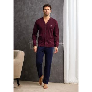 IL GRANCHIO PIGIAMA APERTO UOMO CALDO COTONE GP2093/A