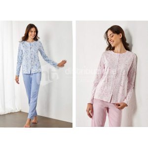 IL GRANCHIO PIGIAMA APERTO DONNA COTONE GP5122/A