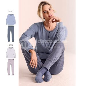 INFIORE PIGIAMA DONNA CALDO COTONE FLG 653019