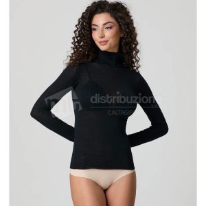 JADEA MAGLIA DONNA M/L COLLO ALTO CASHMERE 4066 NERO