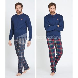 NAZARENO GABRIELLI PIGIAMA M/L UOMO CALDO COTONE U7006