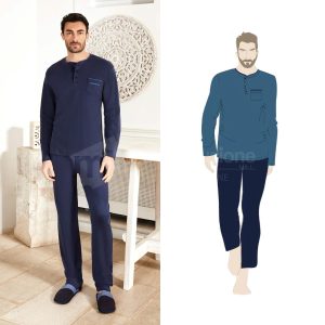 NOTTINGHAM PIGIAMA UOMO CALDO COTONE NPA101