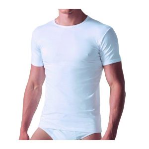 ROSSOPORPORA MAGLIA UOMO GIROCOLLO COTONE MU001_BIANCO
