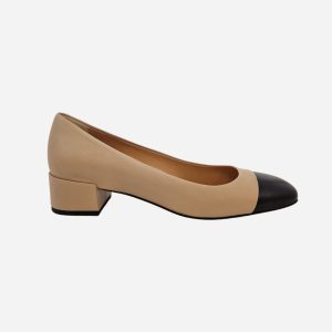 Franco Russo Ballerina Beige/Nero 1101S