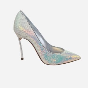 Casadei Décolleté Paillettes Argento 1F875Z