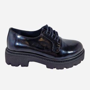 Zoeva Scarpa Allacciata Nera Lucida 250125