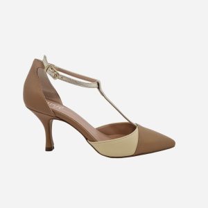 Ovyé Scarpa con Cinturino Beige/Panna