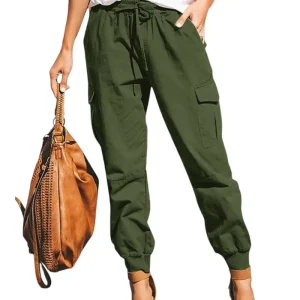 Pantaloni cargo donna verde militare